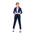 Elegant pretty business woman in formal clothes. Base wardrobe, feminine corporate dress code. Collection of full length portraits