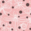 Elegant print in pea-coal. Vector seamless pattern. Insect