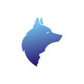 Wolf silhouette and man face