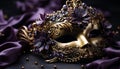 Elegant purple mask hides mystery, celebrating Mardi Gras tradition generated by AI