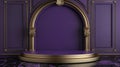 Elegant Purple Room With Golden Arched Door