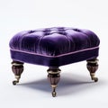 Elegant Purple Velvet Ottoman With Dmitry Kustanovich Style Base