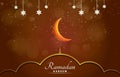 elegant ramadan background with brown and golden colour design