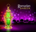 Elegant Ramadan Kareem Lantern or Fanous Royalty Free Stock Photo