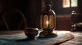 Elegant Ramadan Lantern on Traditional Table