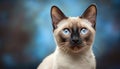 Elegant Rarity: Siamese Cat in Rare Beauty with Blurred Background