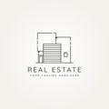 Elegant real estate minimalist line art icon logo