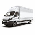 Elegant Realism: White Delivery Truck On White Background