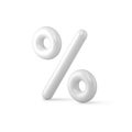 Elegant realistic white glossy percentage finance business special offer and price cost discount