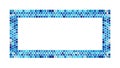 Elegant Rectangular Frame with Intricate Blue Mosaic Pattern, vector design Generative AI Royalty Free Stock Photo