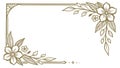 Elegant Rectangular Frame with Intricate Corner Florals, vector design Generative AI Royalty Free Stock Photo