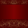 Elegant red Background with golden lacy Borders