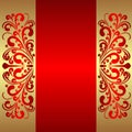 Elegant red Background with royal Borders. Royalty Free Stock Photo