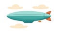 Elegant Red & Blue Airship Blimp, vector design Generative AI Royalty Free Stock Photo