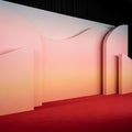 Elegant Red Carpet Event Stage Backdrop Royalty Free Stock Photo