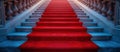Elegant Red Carpeted Staircase Leading to Building Royalty Free Stock Photo