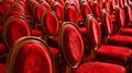 Elegant Red Chairs in Luxurious Event Hall. Generative ai Royalty Free Stock Photo