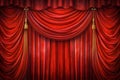 Elegant Red Curtains Draped Luxuriously Stage Background Art Royalty Free Stock Photo