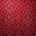 Elegant red damask pattern on a textured fabric background for sophisticated design Royalty Free Stock Photo