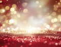 Elegant red and gold Christmas bokeh gradient abstract background Royalty Free Stock Photo