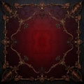Elegant Red And Gold Gothic Ornament For Dark Room