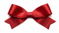 Elegant Red Grosgrain Bow on White Background for Stylish Designs Royalty Free Stock Photo
