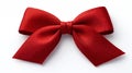 Elegant Red Grosgrain Bow on White Background for Stylish Designs Royalty Free Stock Photo