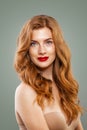 Elegant red head woman. Perfect red haired girl Royalty Free Stock Photo