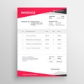 Elegant red invoice template design Royalty Free Stock Photo