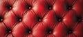Elegant Red Leather Tufted Headboard Texture with Vintage Button Design for Stylish Decor Background Royalty Free Stock Photo