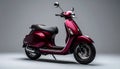 Elegant Red Retro Scooter on a Gray Background Royalty Free Stock Photo