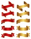 Elegant Red ribbon banner collection set. Vector Illustration. Royalty Free Stock Photo