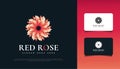 Elegant Red Rose Flower Logo Design, Suitable for Spa, Beauty, Florists, Resort, or Cosmetic Product