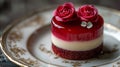 Elegant Red Velvet Cake Decorated With Roses Royalty Free Stock Photo