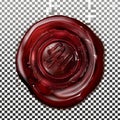 Elegant Red Wax Seal Stamp Isolated on White Background. Generative ai Royalty Free Stock Photo