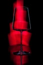 Elegant red wine glass silhouette. Royalty Free Stock Photo
