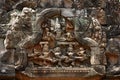 Elegant relief in ankorwat Royalty Free Stock Photo