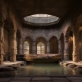 Elegant Remnants: AI-Generated Depiction of an Ancient Roman Bath