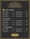 Elegant Restaurant menu template