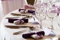 Elegant restaurant table set Royalty Free Stock Photo