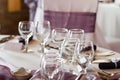Elegant restaurant table set Royalty Free Stock Photo