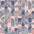 Elegant retro style rose and gray seamless pattern