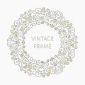 Elegant retro varicolored floral square frame. Royalty Free Stock Photo
