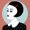 Elegant retro young haughty woman