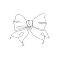 Elegant ribbon bow in continuous line drawing style