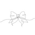 Elegant ribbon bow in continuous line drawing style