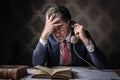 Elegant rich businessman phoning Royalty Free Stock Photo