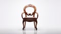 Elegant Rococo Style Wooden Chair On White Background