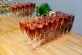 Elegant Rose Champagne Glasses Ready for Toasting Royalty Free Stock Photo