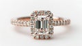 Elegant Rose Gold Diamond Engagement Ring - Generative AI Royalty Free Stock Photo